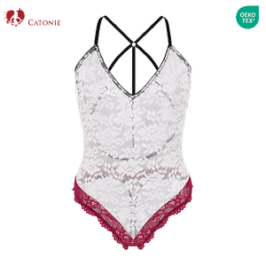 Combinaison transparente sexy pour femmes asiatiques avec design push-up sans bretelles, lingerie <span class=keywords><strong>en</strong></span> spandex/nylon respirant et écologique - Product Image 2