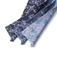 Tissu denim jacquard rose à motifs floraux, 80% coton, pour jeans, 11,8 oz, tissu denim de haute qualité, vente en gros