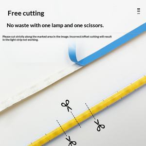 หลอดไฟ COB พร้อมไฟสร้างบรรยากาศ สว่างมาก แรงดันต่ำ สำหรับใช้ในบ้าน ติดตั้งง่ายด้วยกาวในตัว แถบไฟแบบเส้น ให้แสงนุ่มนวล - Product Image 2