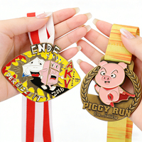 Médaille de sport personnalisée en métal émaillé souple pour la remise des diplômes, avec cordon de sublimation, vente en gros