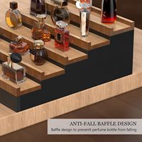 Organisateur de cosmétiques en bois à 5 niveaux, présentoir à parfums avec tiroir et 2 compartiments cachés, support de rangement pour maquillage