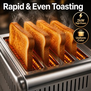 Commercial 4 Slice Electric Toaster 220V 2kW Four Slot Bread Toaster for Hotel Buffet Cafe Restaurant Breakfast Kitchen - Product Image 2