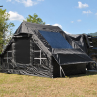 Tente de camping gonflable pour SUV, peut être connectée à l'arrière de la voiture avec toit ouvrant, grande tente gonflable pour 6 personnes avec pompe
