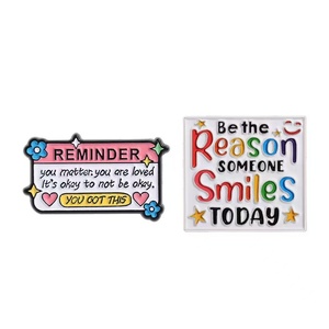 Distintivo Colorato con Lettere, Spilla per Studenti, Decorazione per Cappelli, Fusione in Lega di Zinco UV, Promemoria per la Festa del Papà, Ti Amo, Sei Importante, <span class=keywords><strong>È</strong></span> Ok - Product Image 6