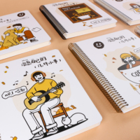 Cuaderno Espiral con Ilustraciones de Dibujos Animados, A5, Encuadernado con Espiral Metálica, 100 Hojas, Tapa Dura, Regalo para Estudiantes, Material de Oficina