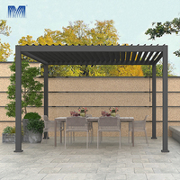 6x4 mirador perchoirs muraux réglables, extérieur, imperméable, émaillé sur balcon, pergolas de toit fixes en aluminium