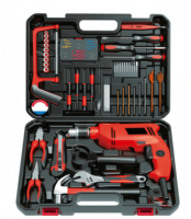 Ensemble de perceuses à percussion 24-100 pièces avec batterie au lithium FY-6028-6039, kit d'outils électriques sans fil pour le bricolage à domicile et la construction