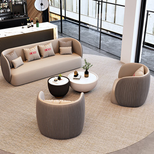 Văn phòng hiện đại sofa PU da Set với Bàn cà phê giá tốt nhất bán buôn Ergonomic thiết kế kinh doanh đồ nội thất - Product Image 1