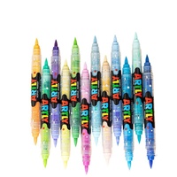 Ensemble de marqueurs acryliques double-tête bicolores à pointe souple pour papier, cahiers et peinture