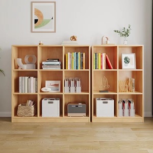 Xiuyuan Spring Scenery Modern <b>Solid</b> <b>Wood</b> Bookshelf 14mm Partition Walnut Color Floor Standing Storage <b>Bookcase</b> Living Room Use - Product Image 4