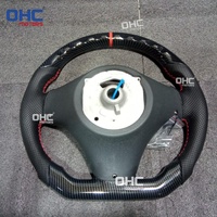Setir Mobil USA Stock Red/Blue Line Hydro Dip Carbon Fiber M Sport untuk BMW E90 E93 328i 335i Manual E92 M3 Tanpa Paddle