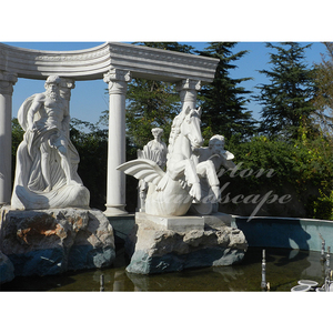 Personalizado decoración del jardín al aire libre famoso gran piedra blanca <span class=keywords><strong>de</strong></span> mármol <span class=keywords><strong>Trevi</strong></span> fuente para venta - Product Image 4