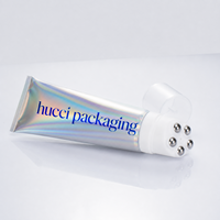 Tube cosmétique de luxe personnalisé D40 100ml holographique argenté avec bille roulante pour huile de massage corporel et crème