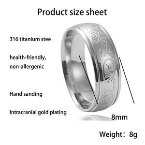 Titanium Steel Flower <b>Ring</b> <b>Silver</b> Unisex Fashion Jewelry Gift Band 23032 - Product Image 5