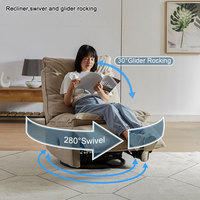 Fauteuil inclinable manuel moderne en velours vert avec repose-pieds pivotant en cuir pour salon et bureau à domicile – Velours manuel adapté