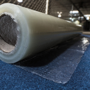 <span class=keywords><strong>Film</strong></span> de protection transparent en plastique pour tapis, longueur 50 m, avec adhésif PE simple face pour la protection des sols et le masquage - Product Image 5