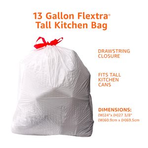 Sac poubelle noir à cordon de serrage de 30 gallons, 33*30 pouces, en matériau LDPE, sac à déchets ménagers, sac poubelle polyvalent avec fermeture rouge - Product Image 6