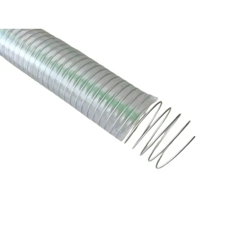 clear reinforced flexible pvc duct hose steel wire pipe
