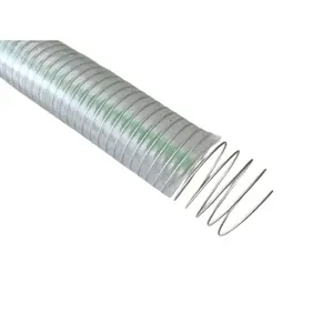 Tubo de alambre de acero de manguera de conducto de PVC flexible reforzado transparente