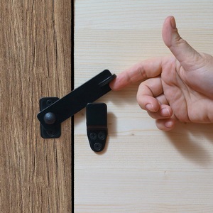 Mộc Mạc màu đen rèn gang trượt Barn Cửa Khóa cửa đồng thau chốt Tủ thanh tủ quần áo nhà kho cabin nhà để xe kéo móc phần cứng - Product Image 5