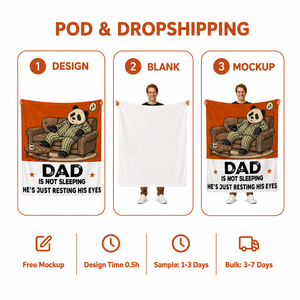 Couverture en flanelle personnalisée amusante avec motif panda 280GSM pour <span class=keywords><strong>papa</strong></span>, mari, couverture douce et chaude personnalisée POD, cadeau pour la fête des pères, anniversaire - Product Image 2