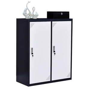 Casillero Pequeño de 2 Puertas para Niños, Metálico <span class=keywords><strong>Vintage</strong></span> con Recubrimiento en Polvo, Color Blanco, Desmontable, para Ropa de Gimnasio, con Cerradura con Llave - Product Image 1