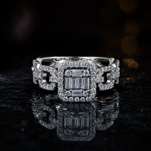 <span class=keywords><strong>Bague</strong></span> en diamant de laboratoire écologique en <span class=keywords><strong>or</strong></span> <span class=keywords><strong>blanc</strong></span> 18 carats, <span class=keywords><strong>bague</strong></span> de <span class=keywords><strong>fiançailles</strong></span>, diamant de laboratoire taille princesse - Product Image 4