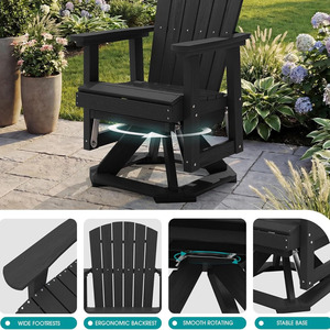 Adirondack Swivel Glider <strong>Chair</strong> HDPE Glider Set of 2 for Outdoor All-Weather Contemporary Design Hotel &amp; Park Use - Product Image 3