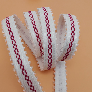 Manufactural Customized 15mm <b>Sewing</b> Stretched Waistband Nylon/Spandex Logo Pattern Picot <b>Elastic</b> Band Adjustable Bra Shoulder - Product Image 5