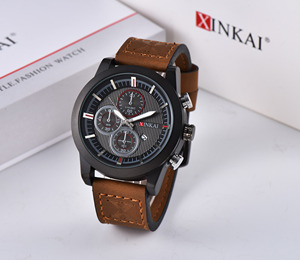 de los hombres <span class=keywords><strong>reloj</strong></span> de pulsera correa de cuero logotipo personalizado <span class=keywords><strong>reloj</strong></span> de cuero de aleación de cuarzo OEM relojes de pulse - Product Image 6