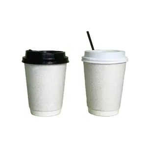 단일 벽 일회용 종이 커피 컵 뚜껑 화이트 음료 종이 컵