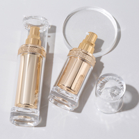 Ensemble de flacons pompe en acrylique doré écologique personnalisé pour cosmétiques, lotions et sérums, 30 ml, 60 ml, 80 ml, 120 ml, 30 g, 50 g