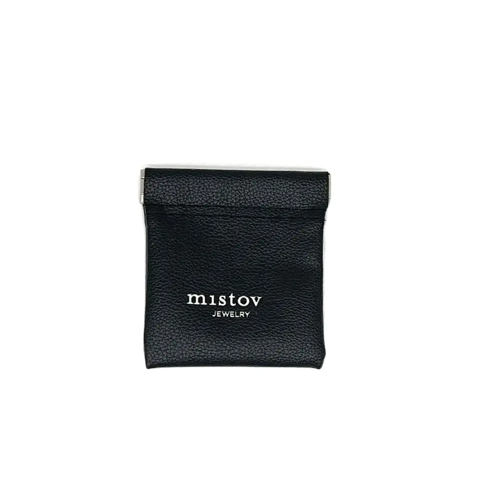 New arrival custom squeeze mini pu leather coin purse for coin jewelry storage jewelry pouch with logo