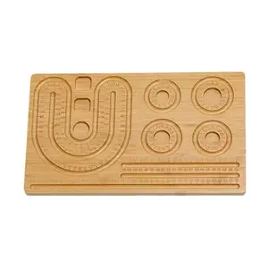 DIY Creative Wooden Woven Tray for Necklace and Bracelet Design Polished Bamboo String Tray Off-the-Shelf Bead String Tray