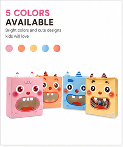 Custom Cute Cartoon Monster Face Window <b>Gift</b> <b>Box</b> <b>Pink</b> Paper Candy Cookie Kids Birthday Party Packaging Wholesale Supplier - Product Image 6