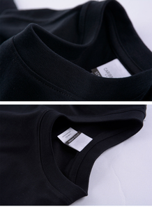 เสื้อยืดคอกลมแขนสั้นทรงโอเวอร์ไซส์สำหรับผู้ชาย ผ้าฝ้าย 100% เนื้อหนา ทรงหลวม ลายเรียบ สไตล์วินเทจ - Product Image 6