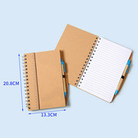 Nuevo Bloc de Notas de Papel Kraft con Espiral, Papelería Creativa con Regla y Borde Curvo, Bloc de Notas Promocional
