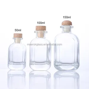 热卖小型空香味扩散器容器饮料玻璃酒瓶50毫升100毫升150毫升白酒果汁饮料