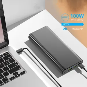 QC3.0 휴대용 전원 은행 노트북 100W 65W USB C PD 빠른 충전 26800Mah 20000Mah 30000Mah Powerbank 노트북 전원 은행