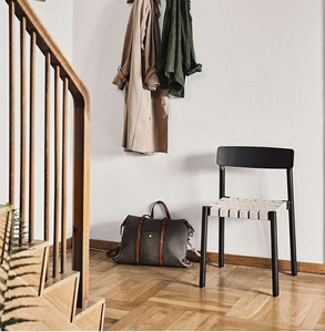 Sillas de Comedor Apilables Estilo Nórdico Purelyfeel, Silla de Madera Maciza Simple para el Hogar, Silla de Ocio con Correa Tejida, Modelo <span class=keywords><strong>Betty</strong></span> - Product Image 1