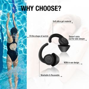 سدادات أذن من السيليكون للنوم, سدادات أذن من السيليكون للنوم مزودة بعدد <span class=keywords><strong>2</strong></span> زوج من سدادات أذن قابلة للغسل قابلة لإعادة الاستخدام للنوم تعمل على إلغاء الضوضاء ومنع الصوت - Product Image 3