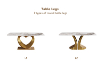 Table à manger rectangulaire de luxe moderne en pierre frittée pour 6 personnes, design VOXHOME USA, en stock, livraison directe