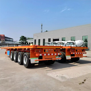 Semi-remorque à plateau plat 3 essieux, surface antidérapante, transport de conteneurs 20ft 40ft, remorque 12,5m, charge utile 1001-2000kg, à vendre - Product Image 3