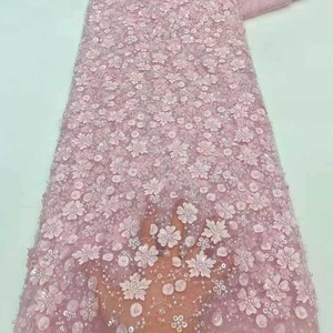 Tessuto in <span class=keywords><strong>Tulle</strong></span> <span class=keywords><strong>Ricamato</strong></span> con Perline e Paillettes Africane all'Ingrosso <span class=keywords><strong>per</strong></span> <span class=keywords><strong>Abiti</strong></span> da Sposa e da Sera - Product Image 4