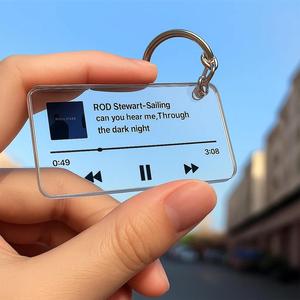 Llavero de Acrílico Personalizado con Letras de Canciones, Diseño de Reproductor de Música con Cubierta de Álbum, Mercancía Personalizada para Fans, para Regalo y Colección - Product Image 2
