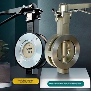 Válvula de Mariposa de PTFE de Doble Excéntrico de Alto Rendimiento, Grado Industrial, para Aceite, con Conexión Manual de Abrazadera, de Acero al Carbono con Brida, 2"-12" - Product Image 2