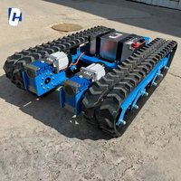 Plateforme de châssis à chenilles en caoutchouc miniature personnalisable avec train de roulement hydraulique et support de télécommande
