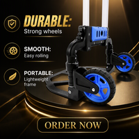 Chariot à main en aluminium durable, chariot pliable robuste avec roues pliables, capacité de 60 kg, personnalisable OEM pour les outils de shopping