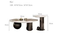 Table basse en marbre avec cadre en acier inoxydable doré de luxe italien pour la vente en gros