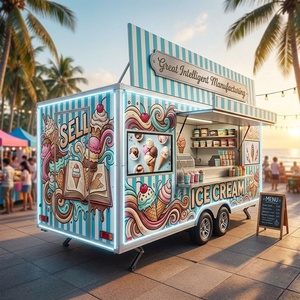 Remorque alimentaire mobile moderne, chariot de concession écoénergétique pour café, boissons et restauration rapide, camion de cuisine extérieur personnalisable - Product Image 1